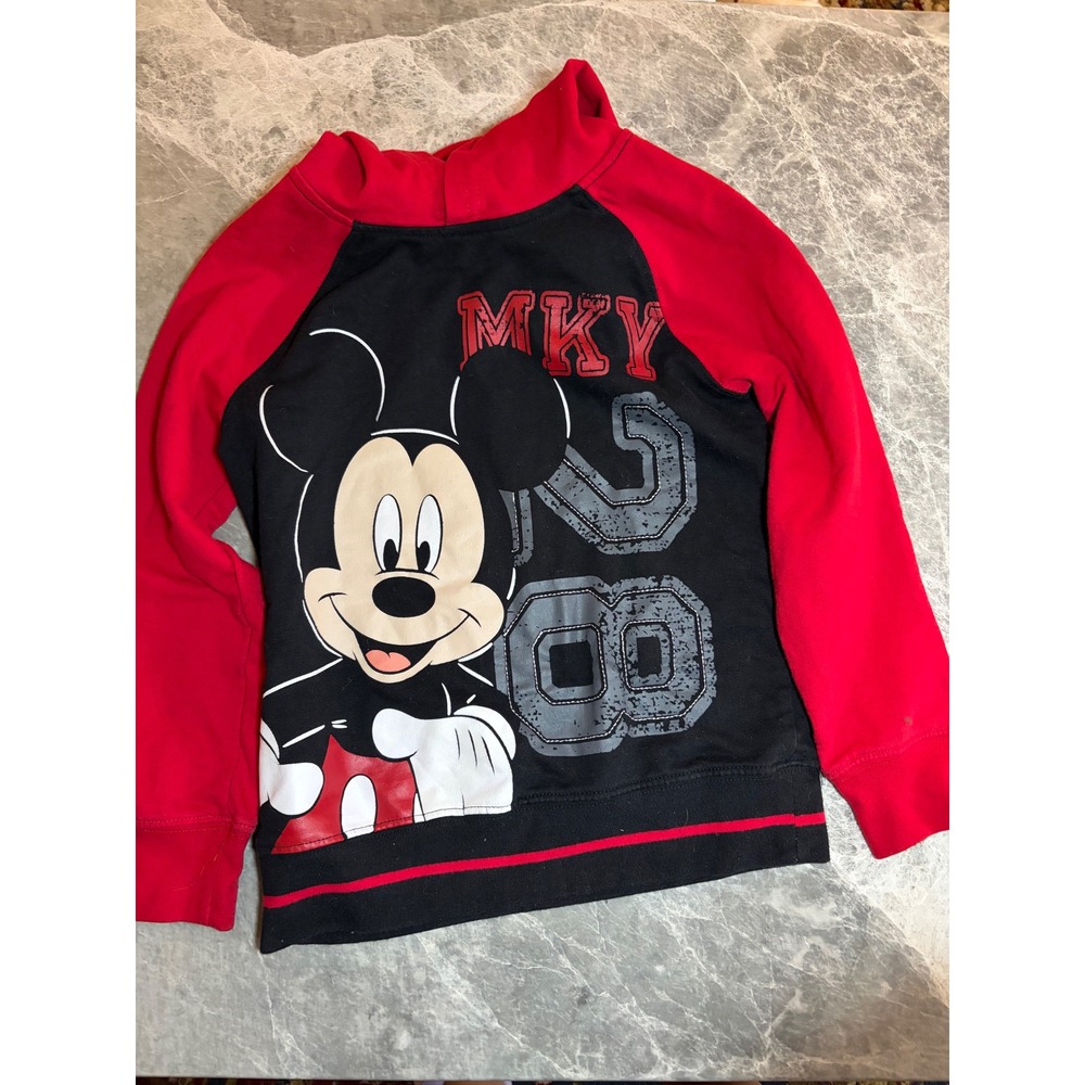 Okie Dokie | Mickey Mouse Raglan Hoodie | Size 5 || Red Black|